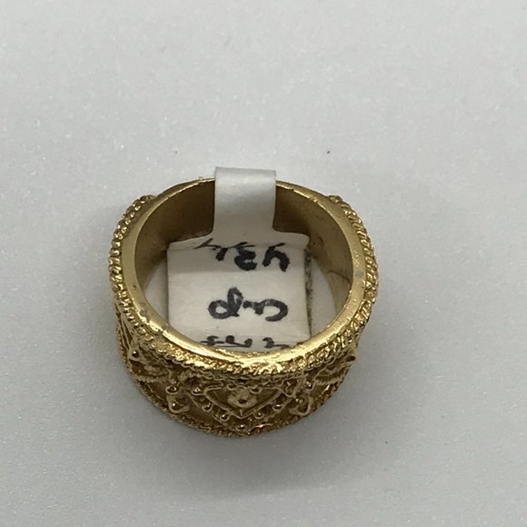 14 kt Gp Heart Design Ring, Size 4 3/4 - Picture 3 of 5